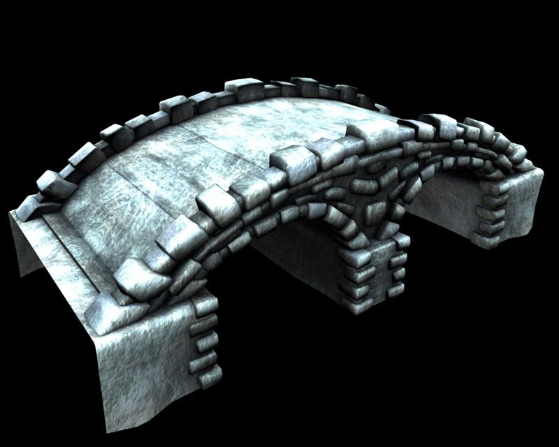 vecchio ponte di pietra 3d model