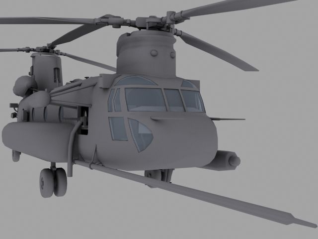 CH-47E SOA US Special Forces transport helicopter game model 3d model