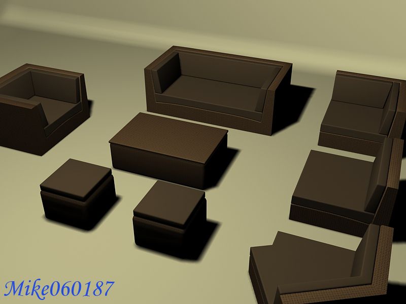 Sofa Furnitures Collection 3d model