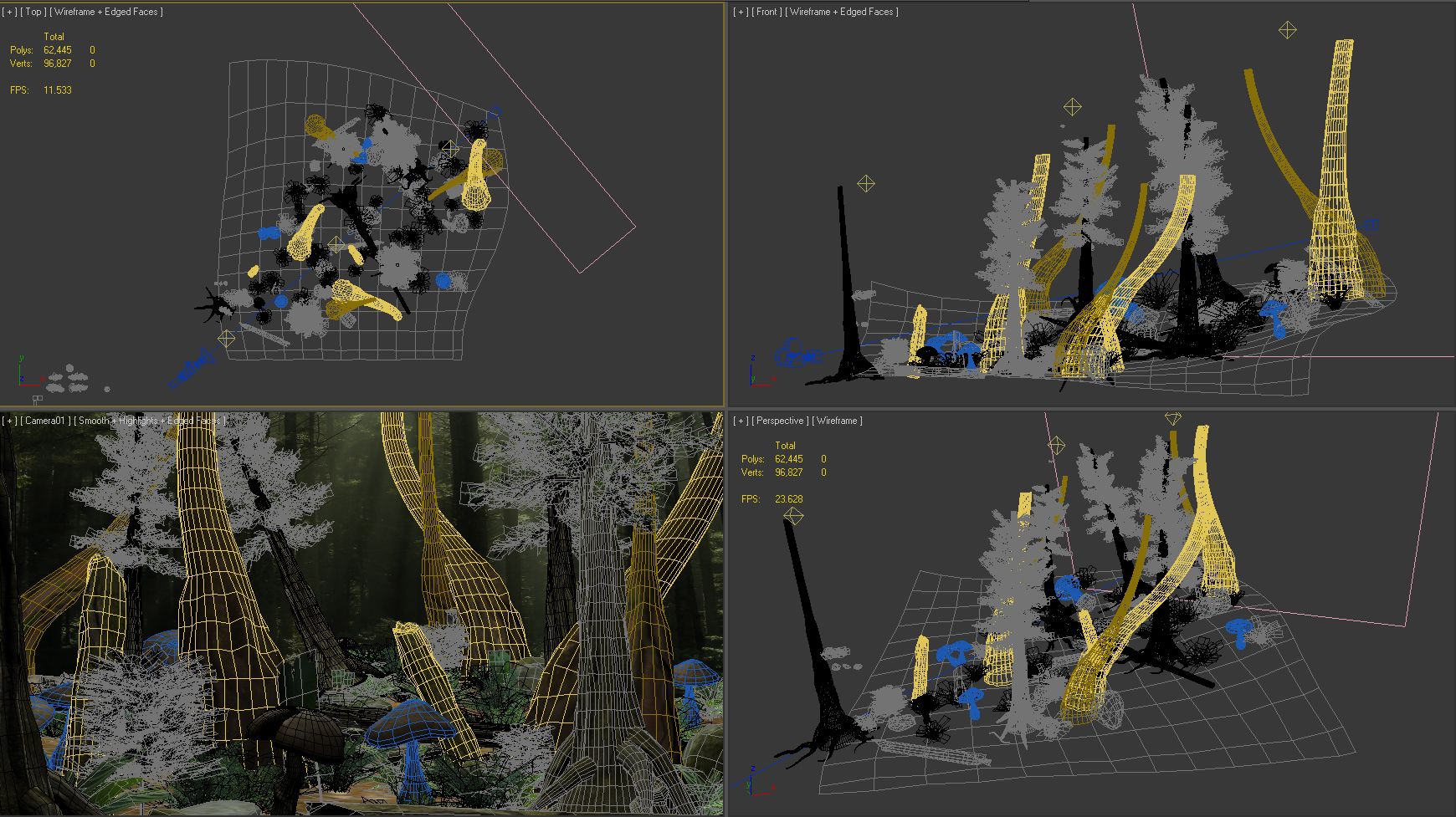 树森林场景 royalty-free 3d model - Preview no. 5