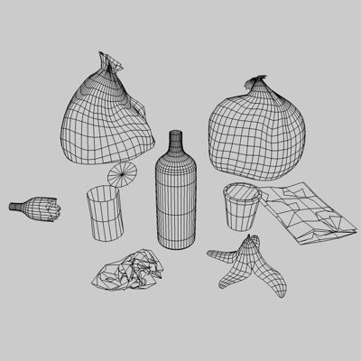 Junk Items royalty-free 3d model - Preview no. 2