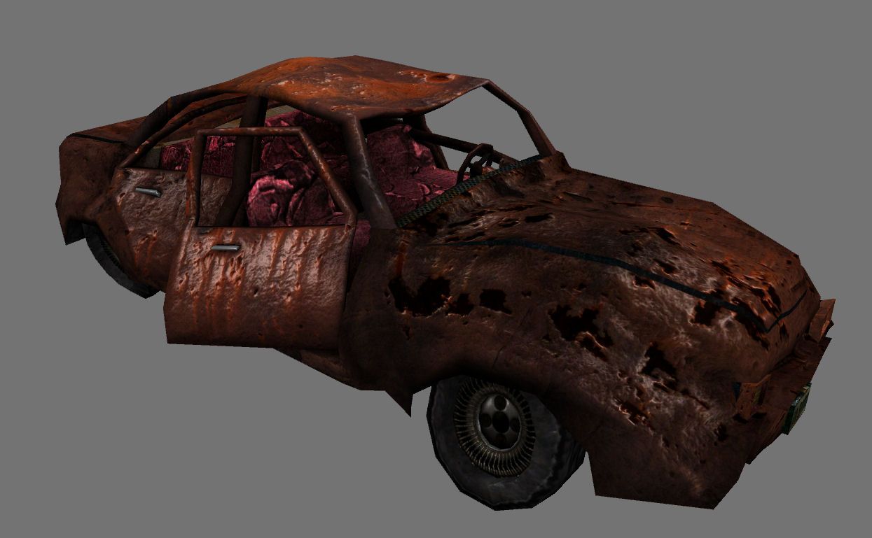 wrecked car 1 3d model