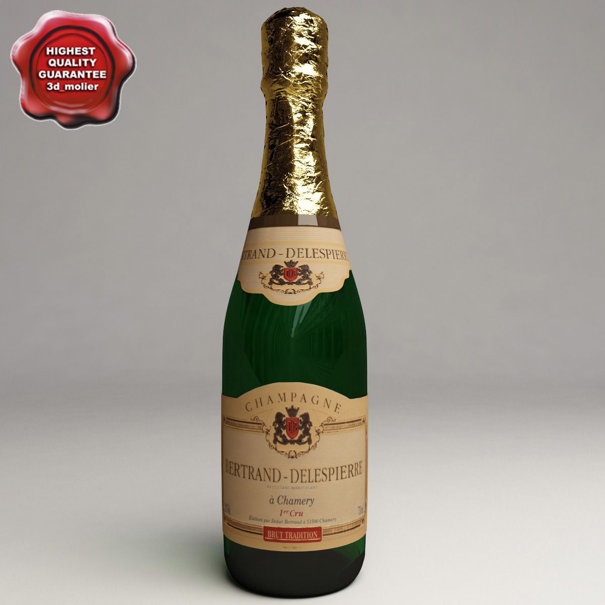 Champagne Bottle 3d model