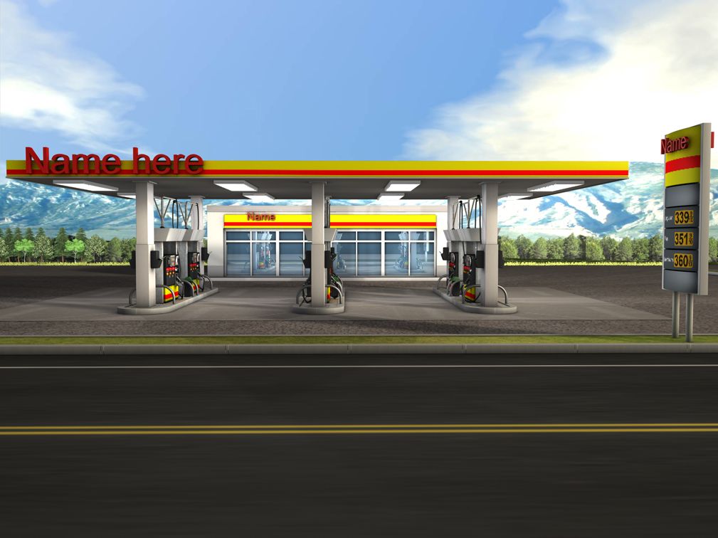 Gas Station royalty-free 3d model - Preview no. 4