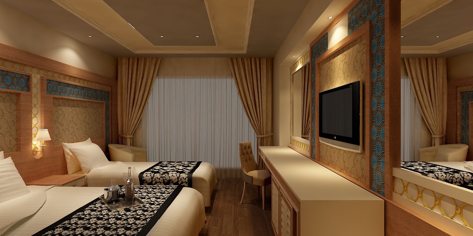 Otel odası royalty-free 3d model - Preview no. 8