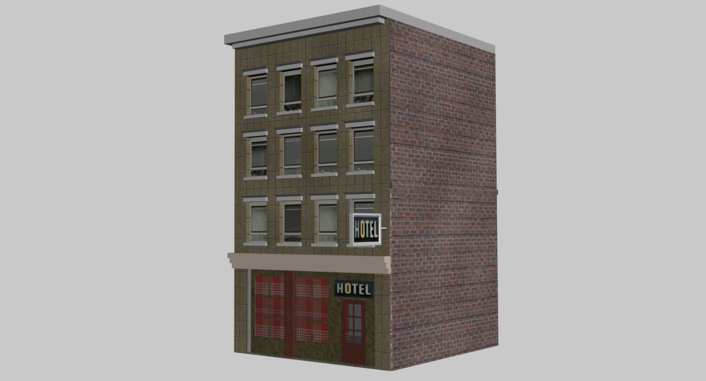 vieux hôtel 3d model