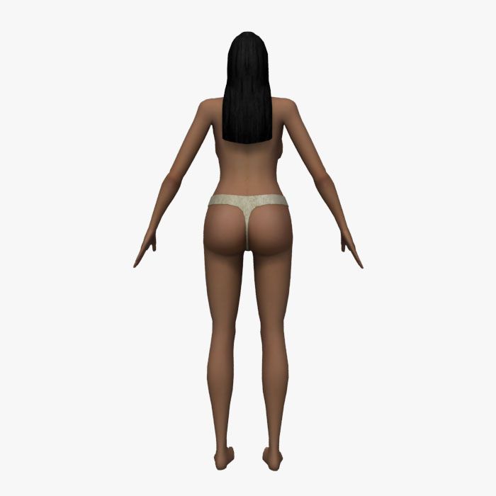 Asian Woman (rigged) 3d model