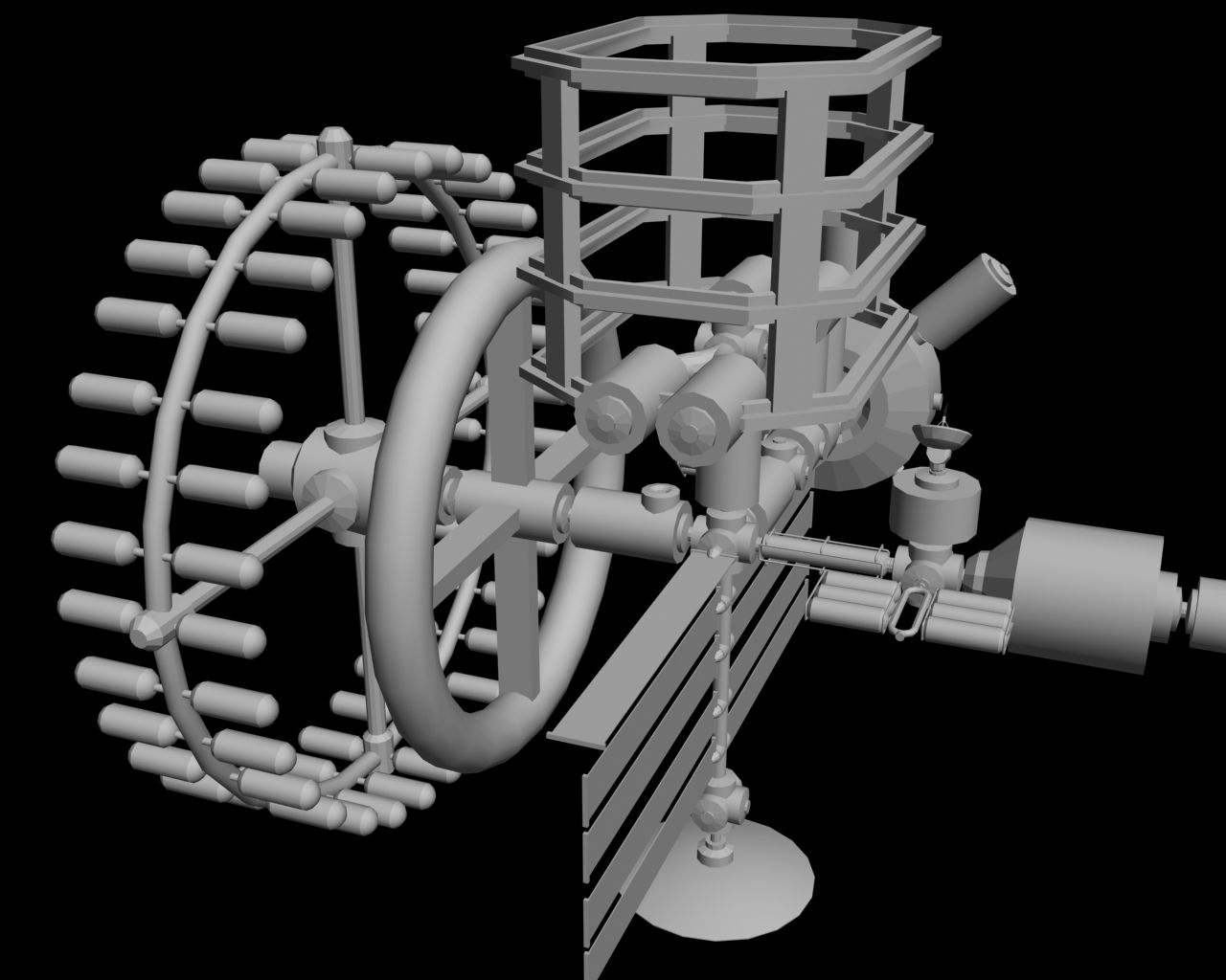 Stazione spaziale di fantascienza 3d model