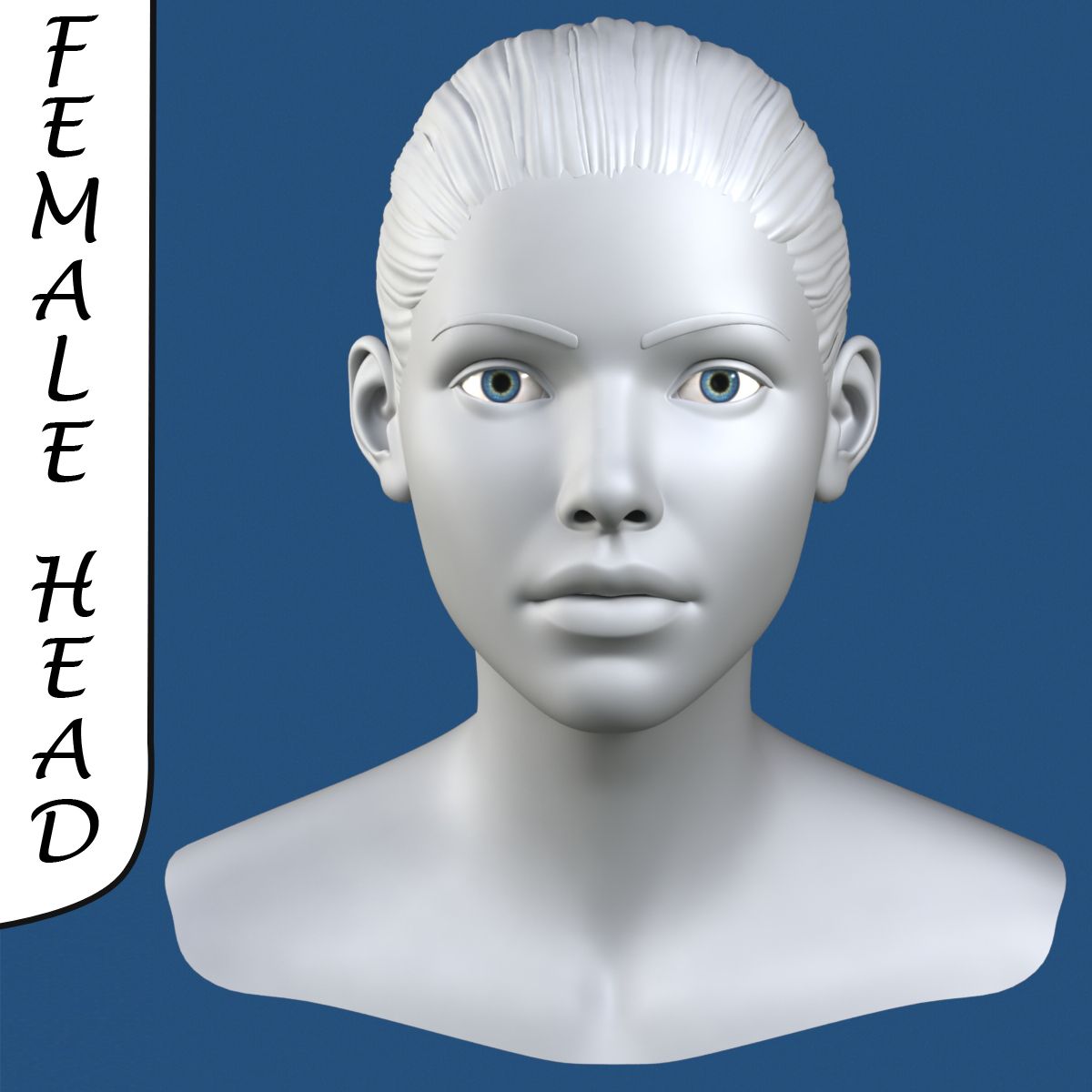 Modello 3d di testa femminile realistico 3d model