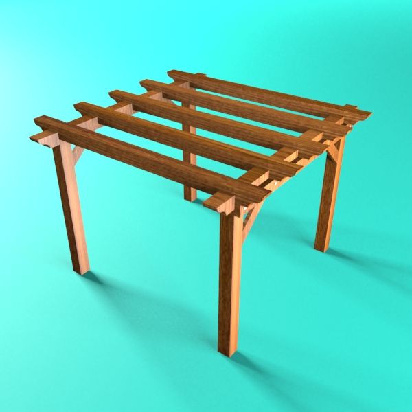 Pérgola de madera pérgola modelo 3d