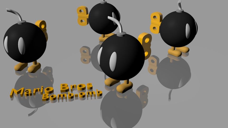 Mario bros bomb 3d model