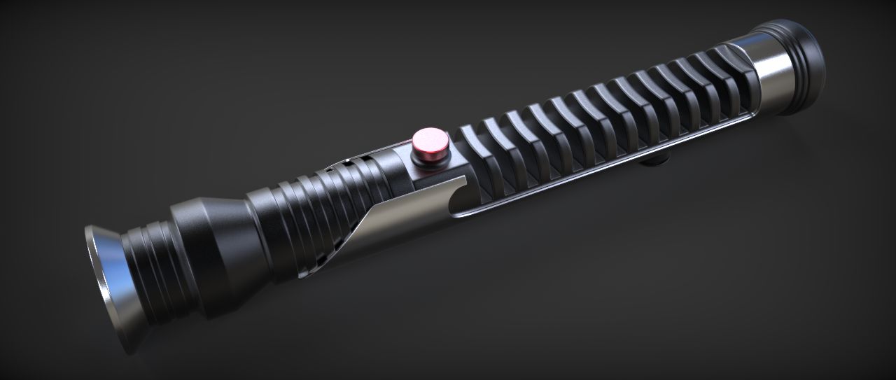 Quigon Jinn Lightsaber royalty-free 3d model - Preview no. 13