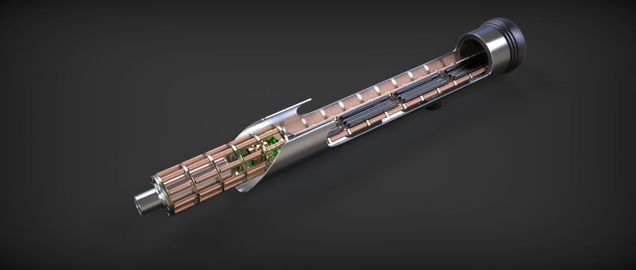 Quigon Jinn Lightsaber royalty-free 3d model - Preview no. 20