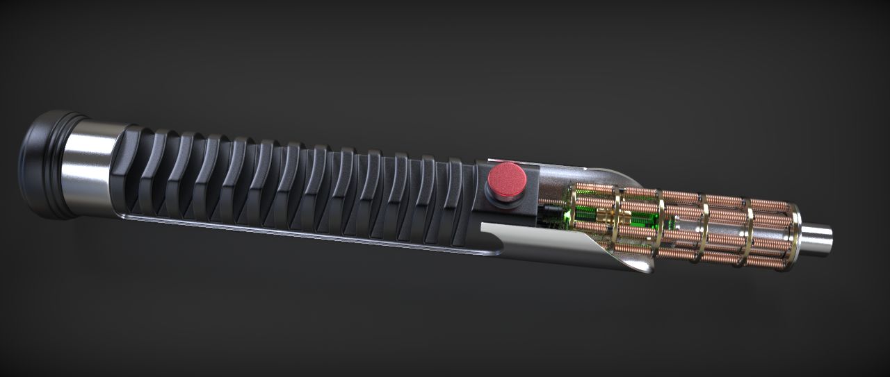 Quigon Jinn Lightsaber royalty-free 3d model - Preview no. 3