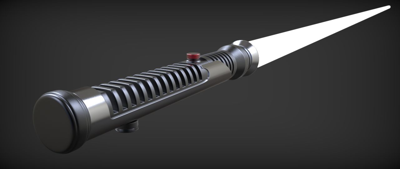 Quigon Jinn Lightsaber royalty-free 3d model - Preview no. 24