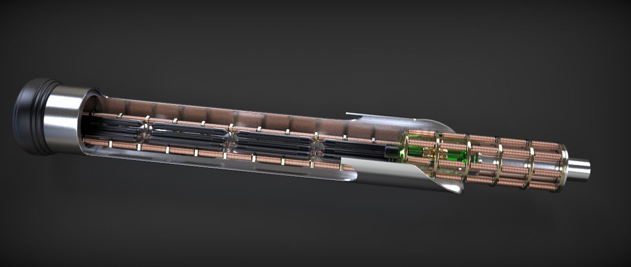 Quigon Jinn Lightsaber royalty-free 3d model - Preview no. 19