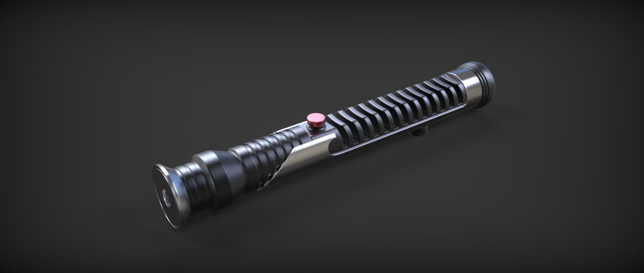 Quigon Jinn Lightsaber royalty-free 3d model - Preview no. 11