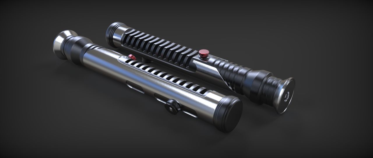 Quigon Jinn Lightsaber royalty-free 3d model - Preview no. 17