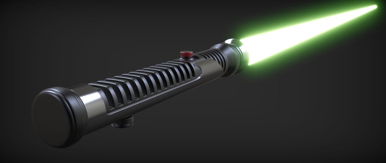 Quigon Jinn Lightsaber royalty-free 3d model - Preview no. 2