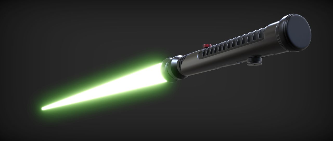 Quigon Jinn Lightsaber royalty-free 3d model - Preview no. 4