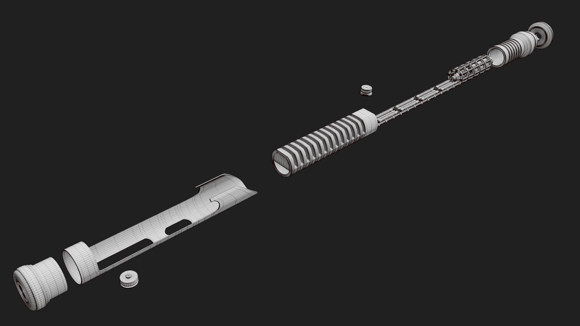 Quigon Jinn Lightsaber royalty-free 3d model - Preview no. 49