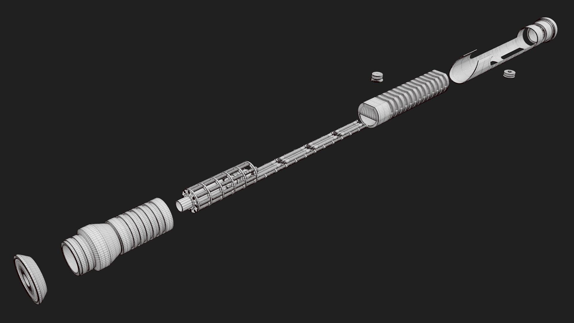 Quigon Jinn Lightsaber royalty-free 3d model - Preview no. 50