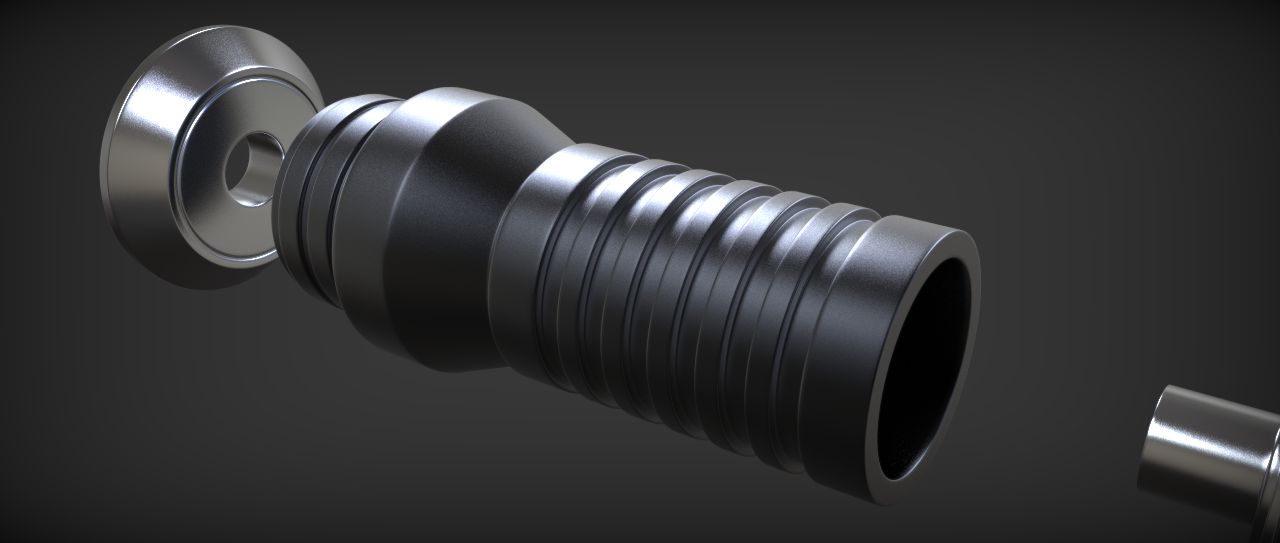 Quigon Jinn Lightsaber royalty-free 3d model - Preview no. 40