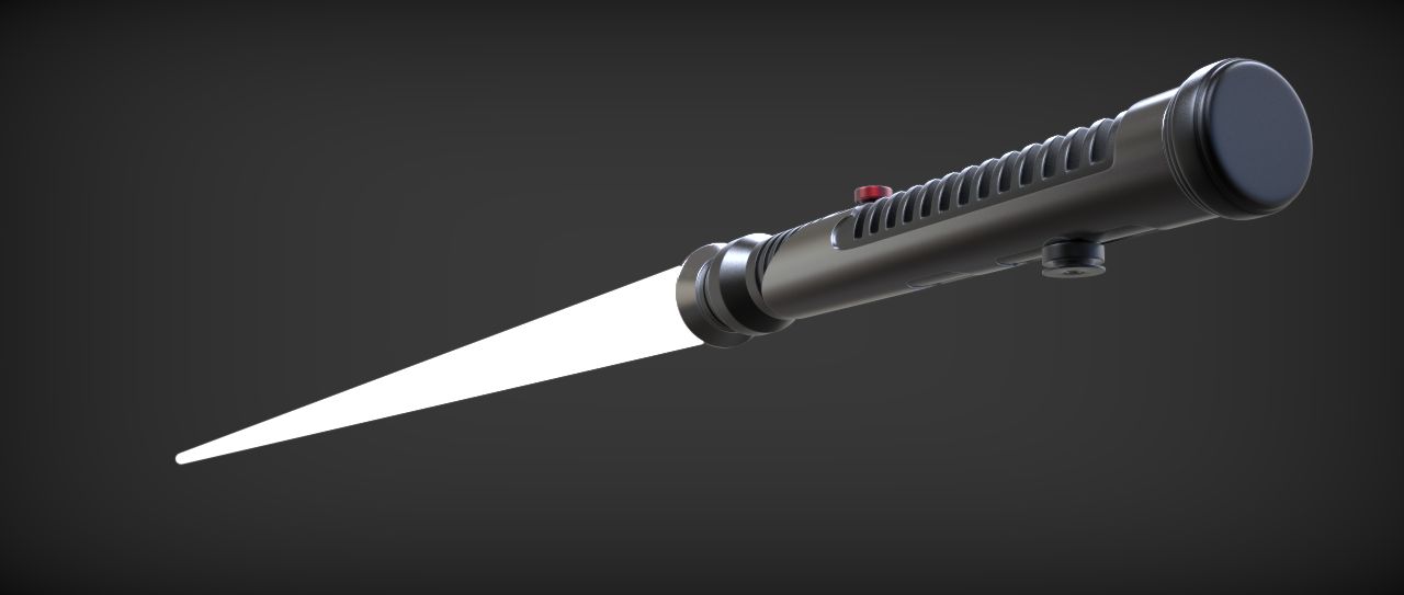 Quigon Jinn Lightsaber royalty-free 3d model - Preview no. 25