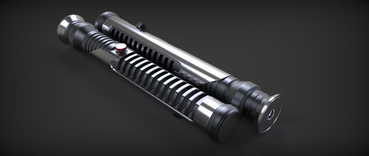 Quigon Jinn Lightsaber royalty-free 3d model - Preview no. 18