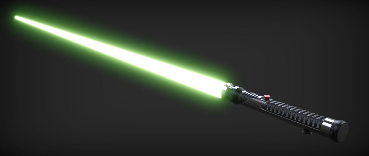 Quigon Jinn Lightsaber royalty-free 3d model - Preview no. 5