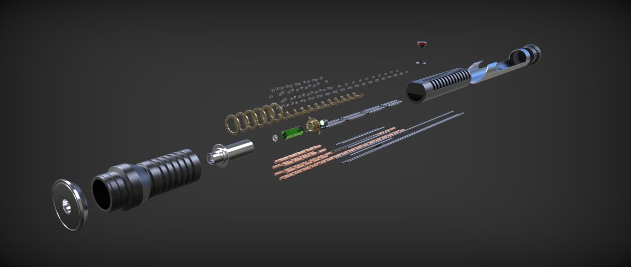 Quigon Jinn Lightsaber royalty-free 3d model - Preview no. 36