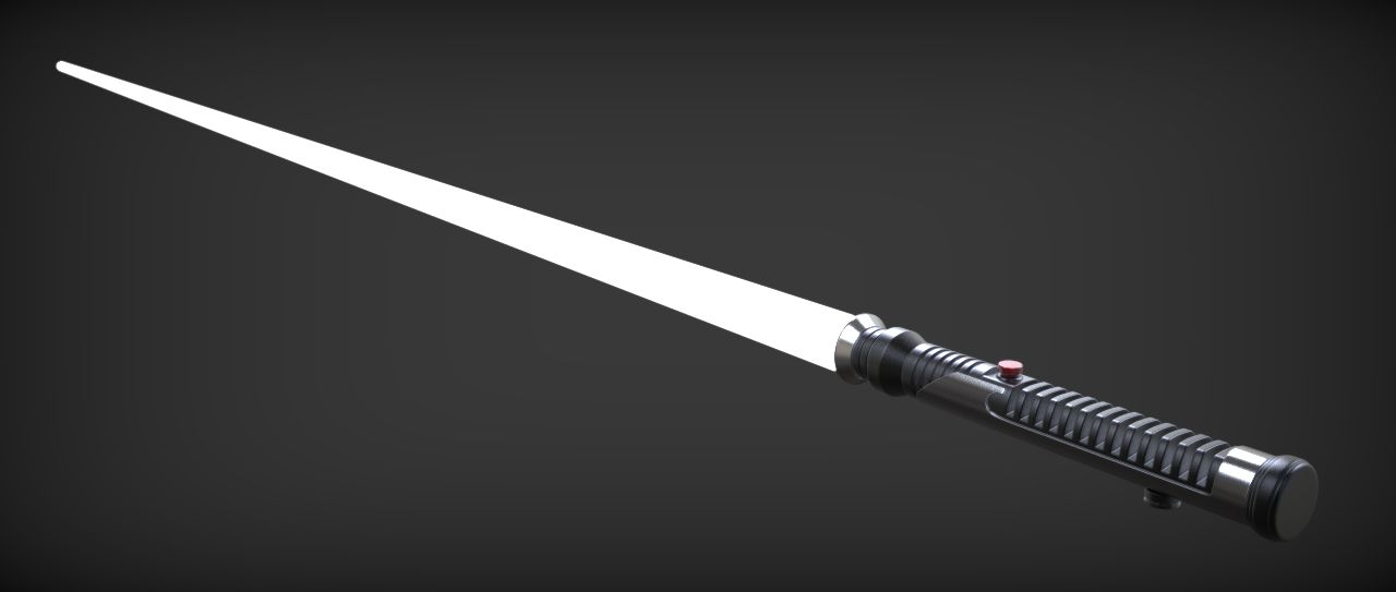 Quigon Jinn Lightsaber royalty-free 3d model - Preview no. 26