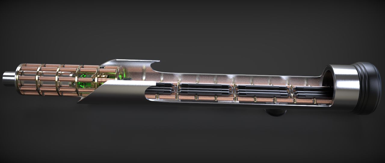 Quigon Jinn Lightsaber royalty-free 3d model - Preview no. 21