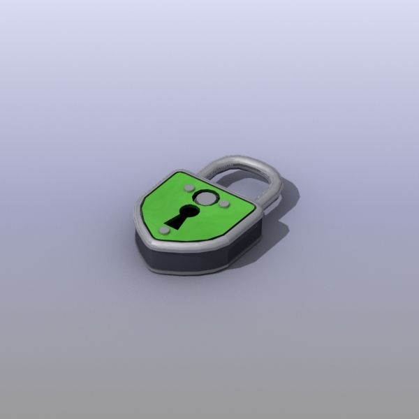 Green Lock 3d model