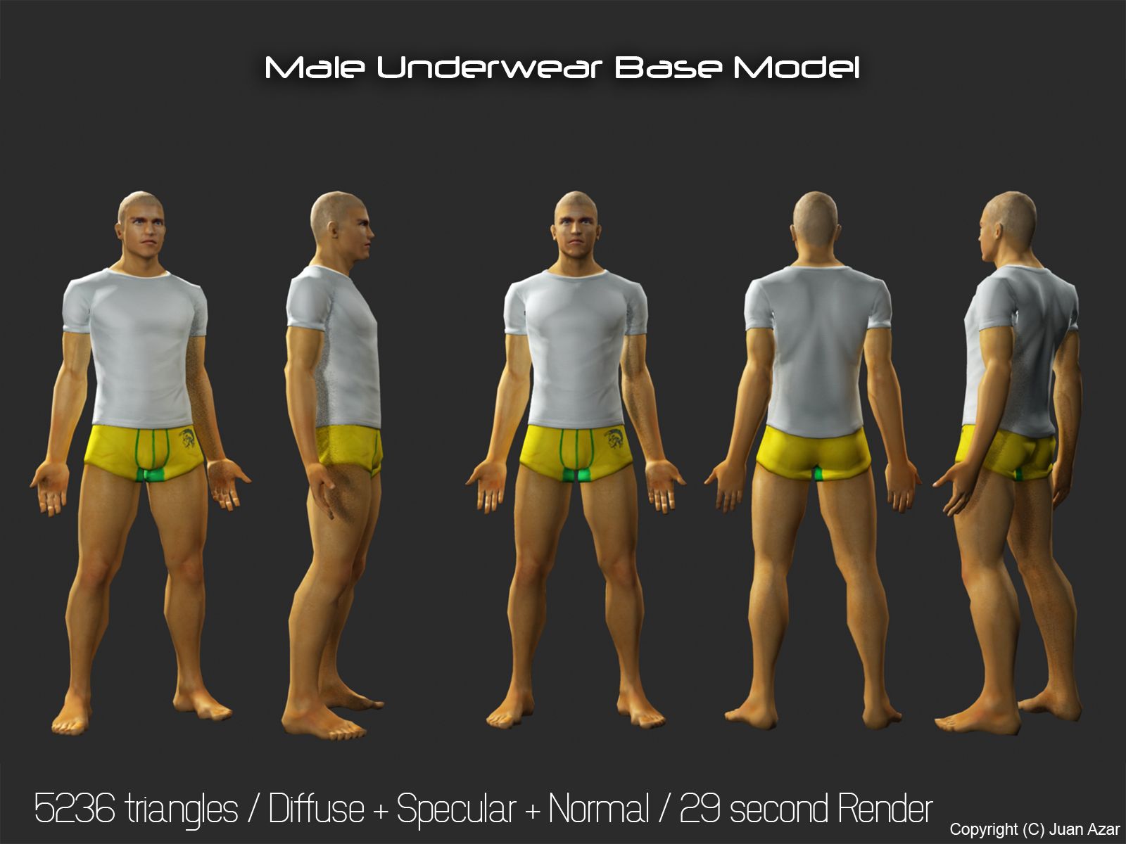 3d Model - Male Underwear & Suit 3d model