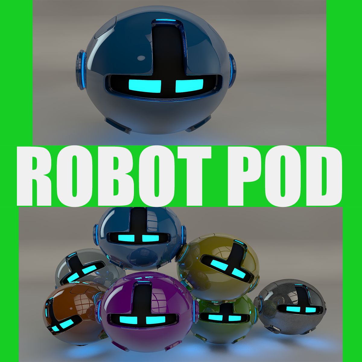 Blue Robot Pod V2 3d model