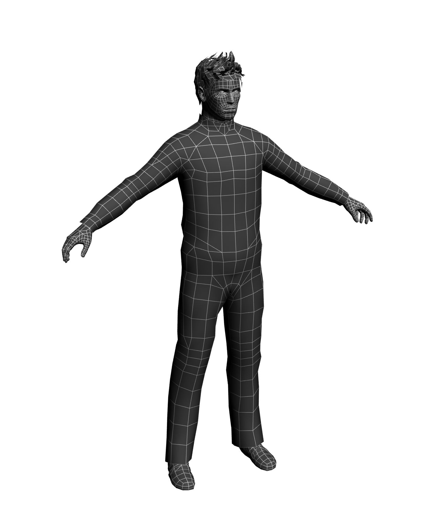 Man In A Tracksuit royalty-free 3d model - Preview no. 4