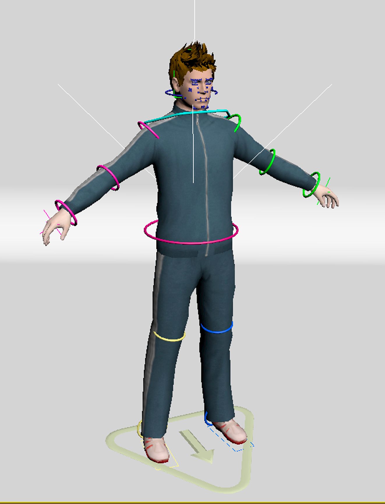 Man In A Tracksuit royalty-free 3d model - Preview no. 7