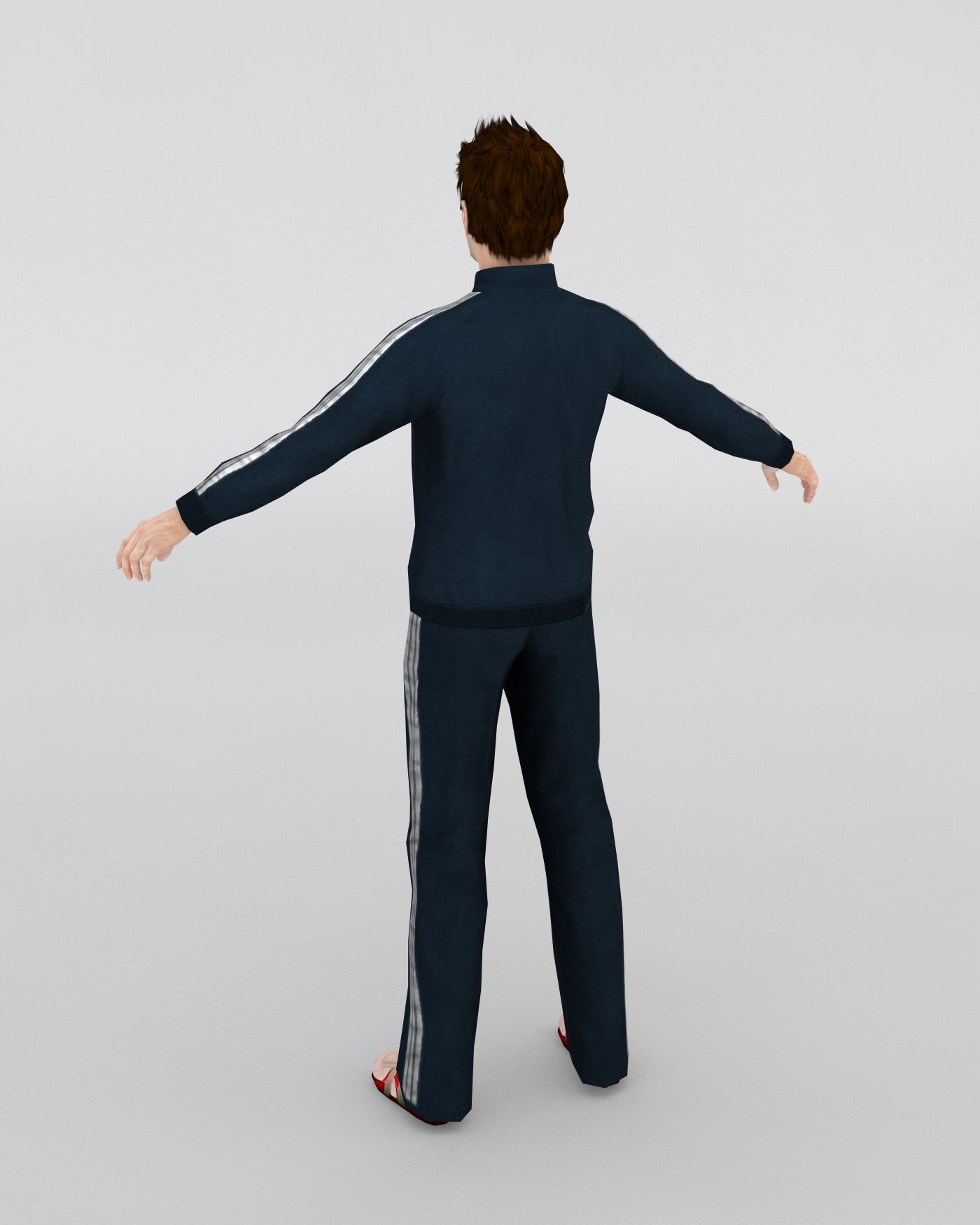 Man In A Tracksuit royalty-free 3d model - Preview no. 2