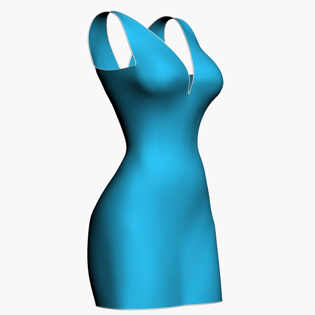 Semplice vestito a décolleté 3d model