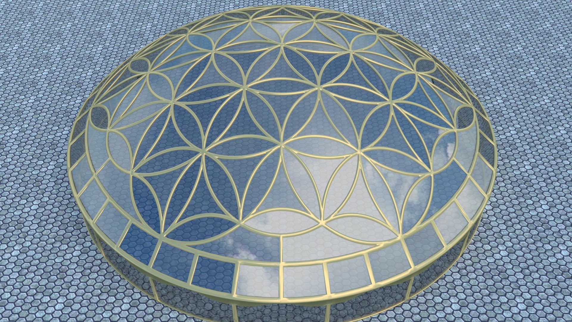 Flower of Life dome 3d model