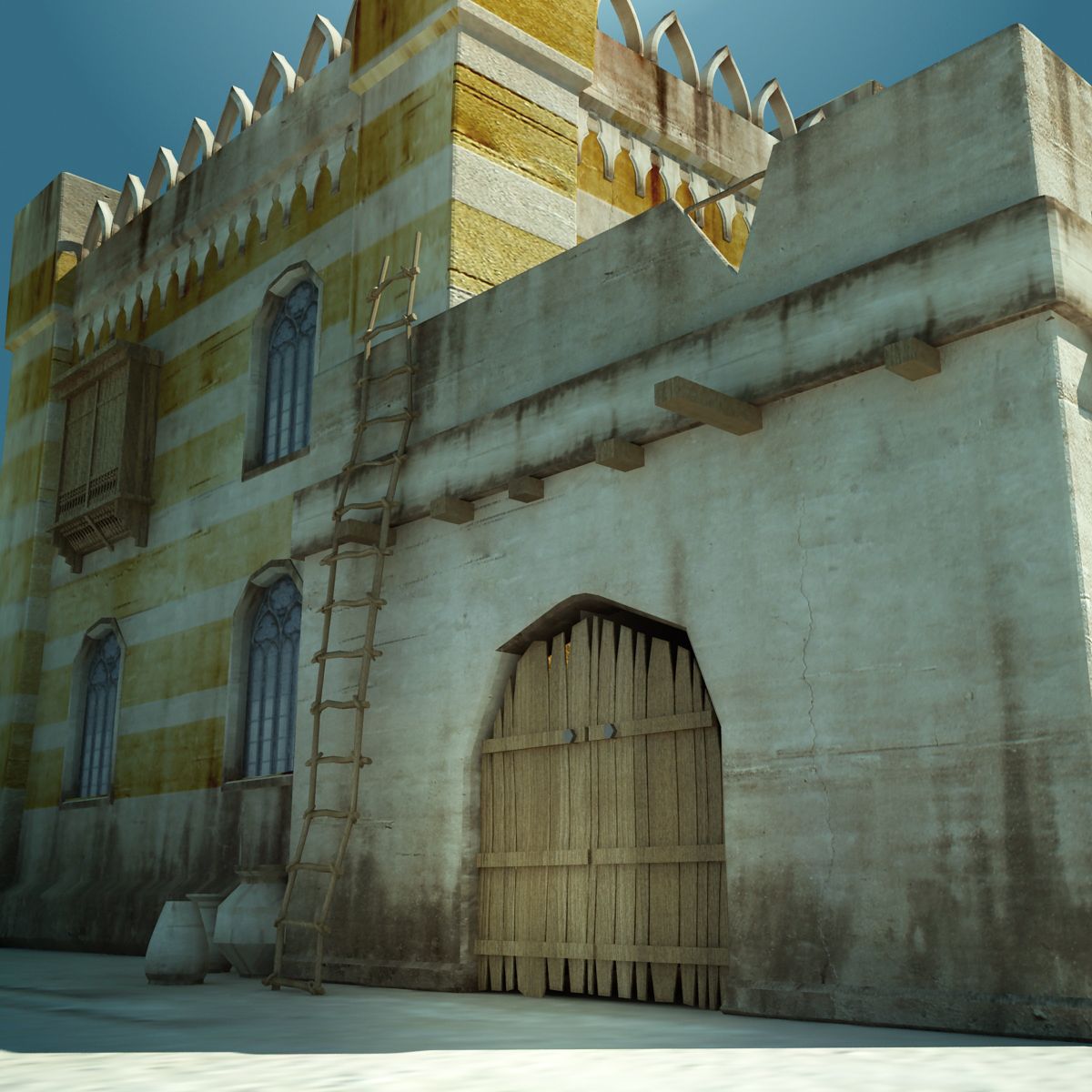 Oud Arabisch huis royalty-free 3d model - Preview no. 13