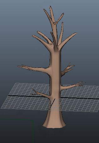 anime träd med blad 3d model