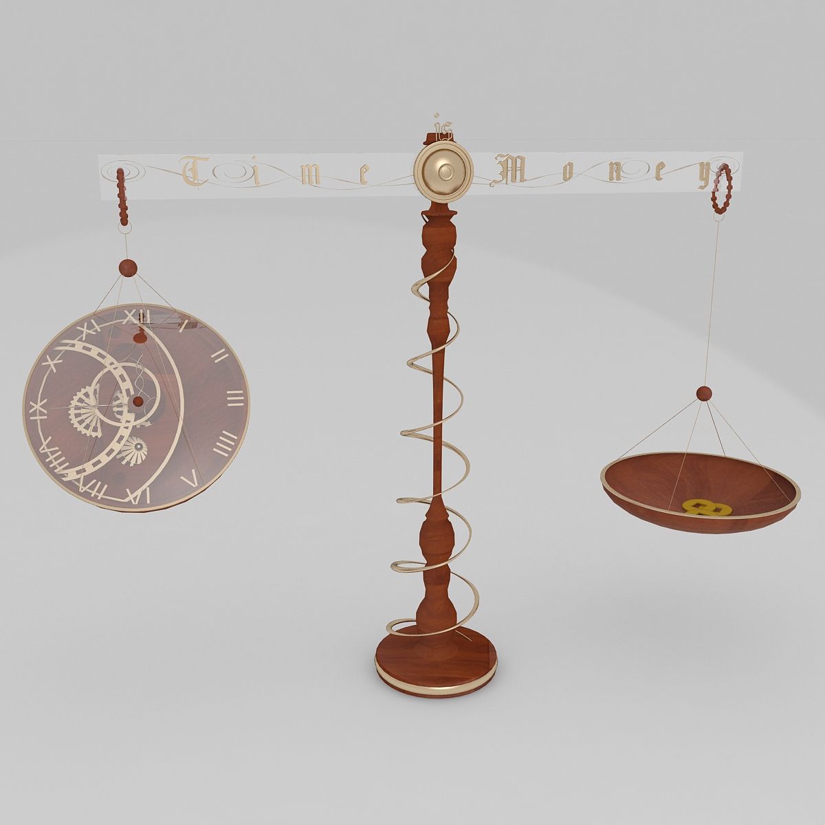 "Zeit ist Geld" Uhr 3d model