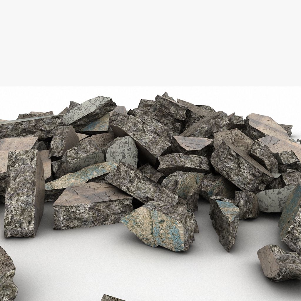 Stone Skräp Rock Skräp skräp royalty-free 3d model - Preview no. 13