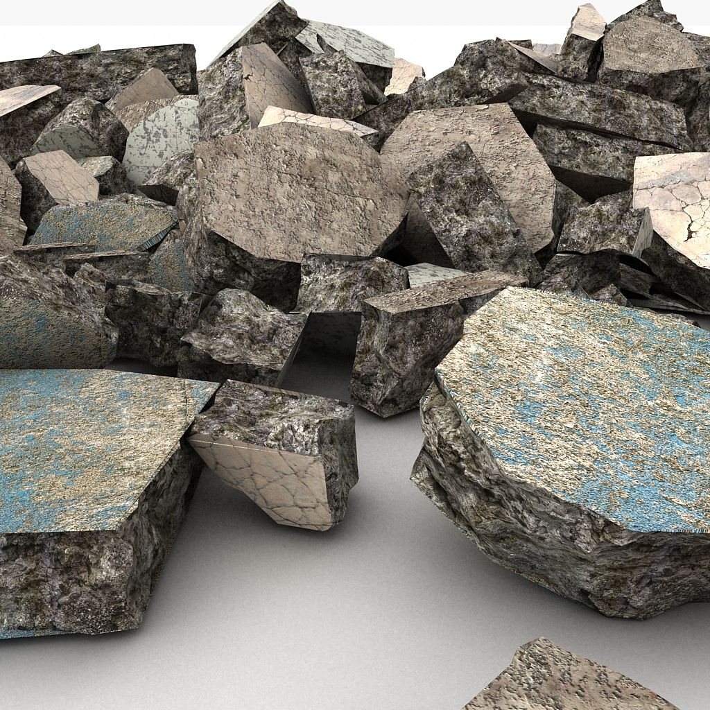 Stone Skräp Rock Skräp skräp royalty-free 3d model - Preview no. 22