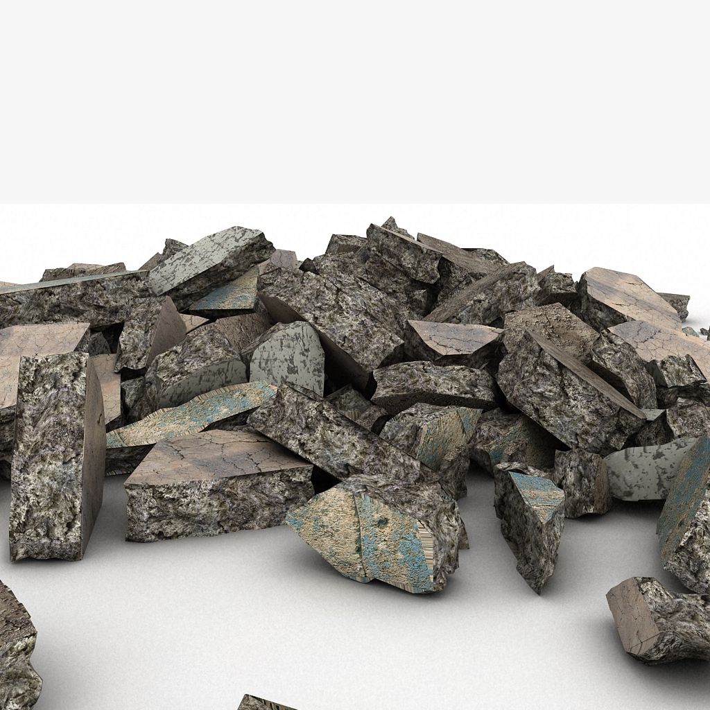 Stone Skräp Rock Skräp skräp royalty-free 3d model - Preview no. 5