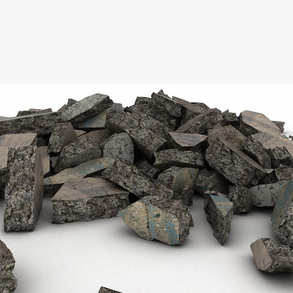 Stone Skräp Rock Skräp skräp royalty-free 3d model - Preview no. 4