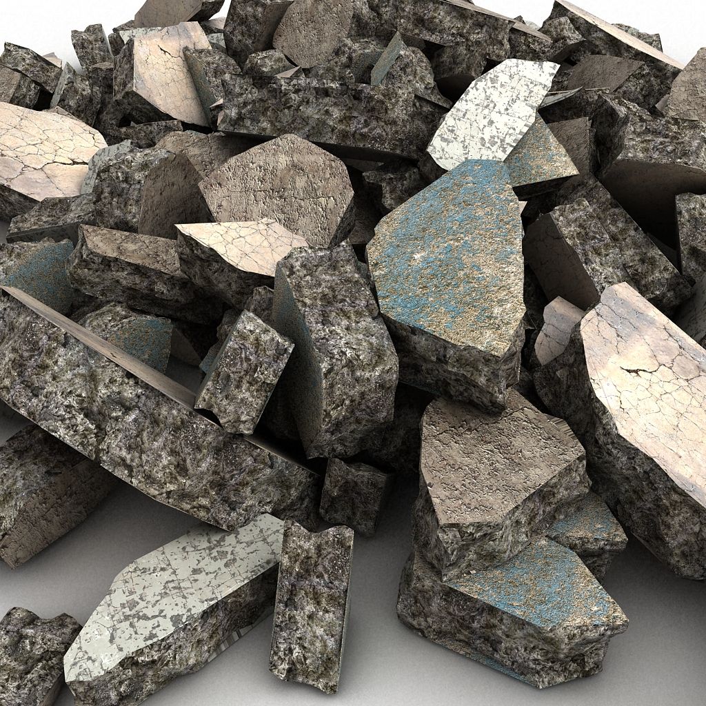 Stone Skräp Rock Skräp skräp royalty-free 3d model - Preview no. 7