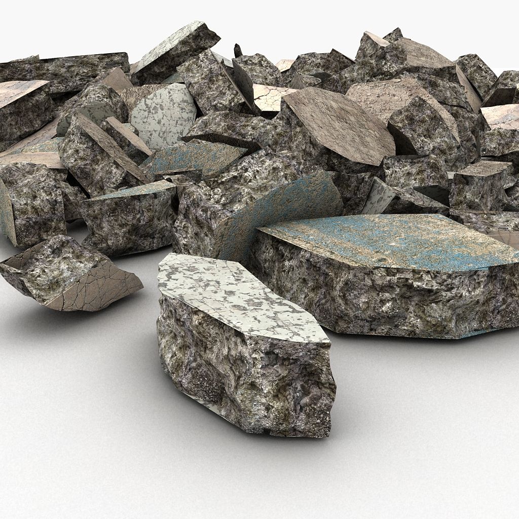 Stone Skräp Rock Skräp skräp royalty-free 3d model - Preview no. 24